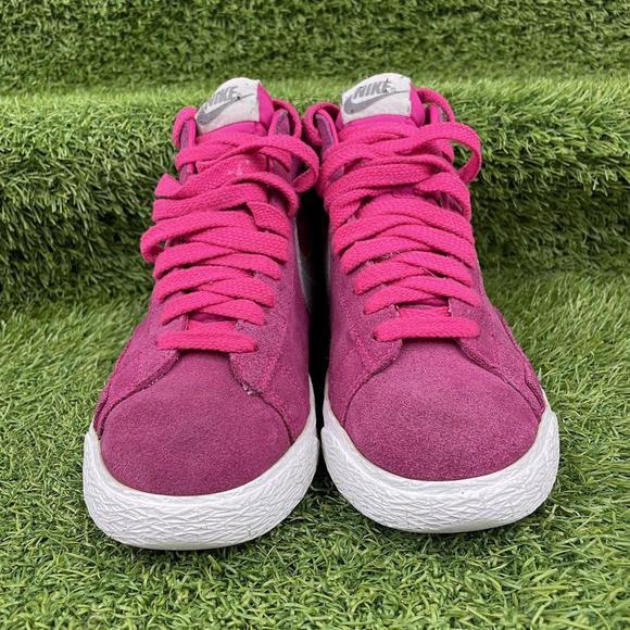Nike Blazer Mid Premium Suede Pink Silver White Trainers Size UK 5 615898-620 - Picture 3 of 8